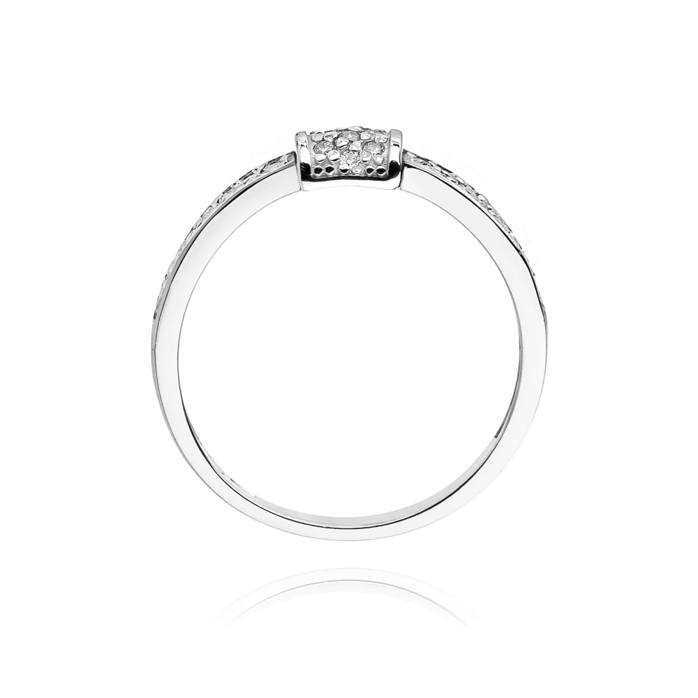 Prsteň W297 s diamantmi, biele zlato Au 585/1000 - 2