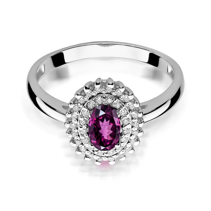 W303 Rodolitový prsteň 0,50ct biele zlato Au 585/1000 - 1