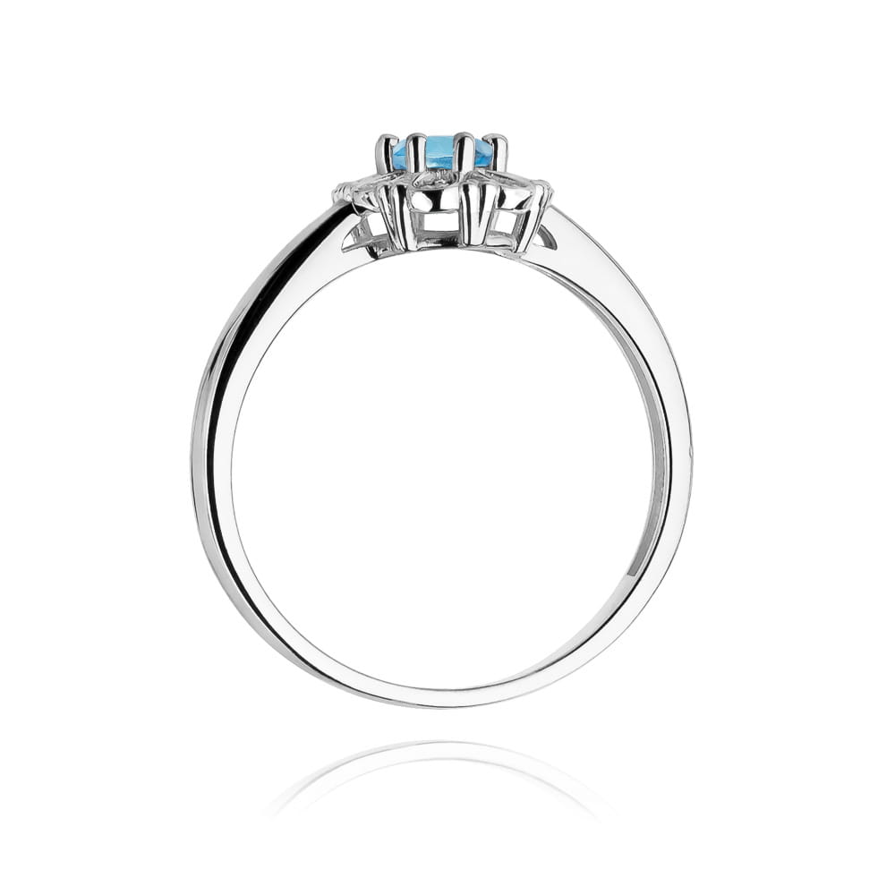 W304 Topaz London Modrý prsteň 0,50ct biele zlato Au 585/1000 - 2