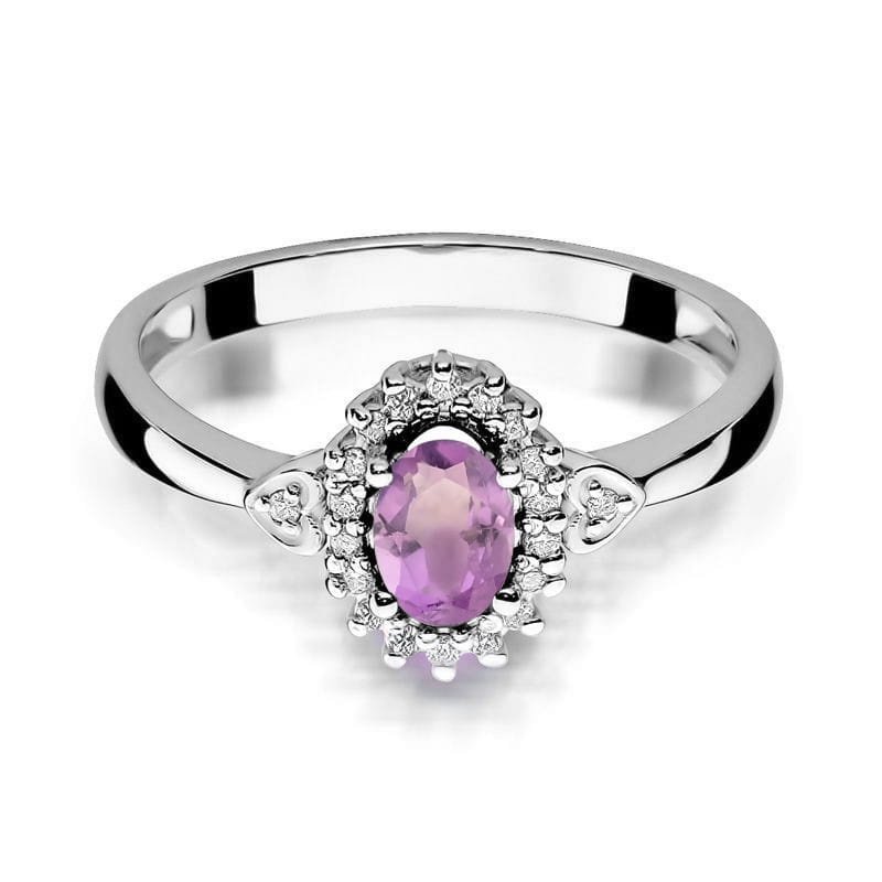 W312 Ametystový prsteň 0,40ct biele zlato Au 585/1000 - 1