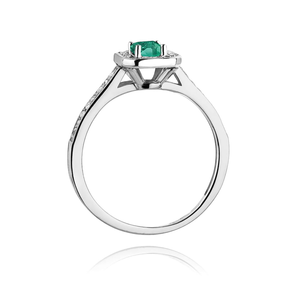 W315 Smaragdový prsteň 0,15ct biele zlato Au 585/1000 - 2