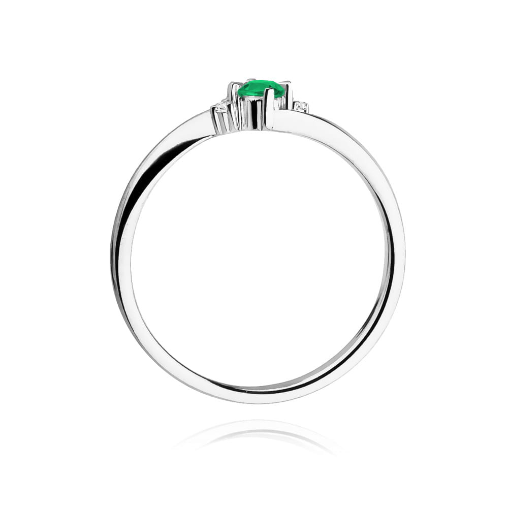 W346 Smaragdový prsteň 0,15ct biele zlato Au 585/1000 - 2