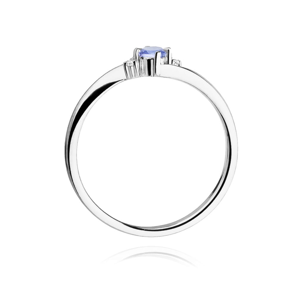 W346 Tanzanitový prsteň 0,15ct biele zlato Au 585/1000 - 2