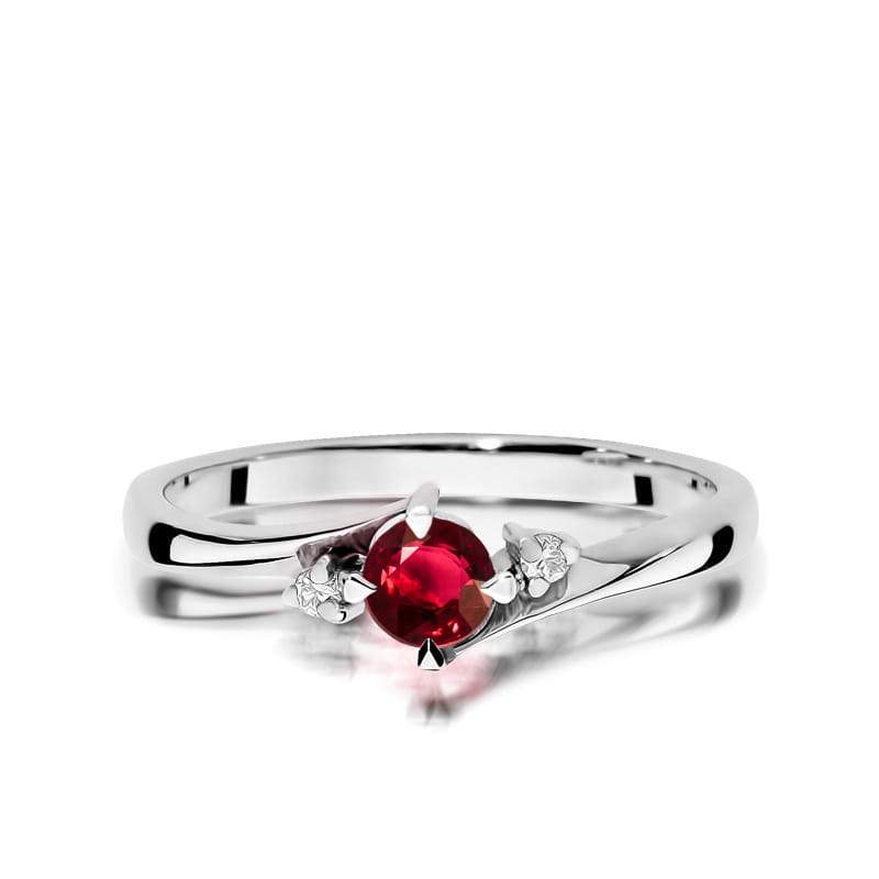 W346B Ruby prsteň 0,30ct biele zlato Au 585/1000 - 1