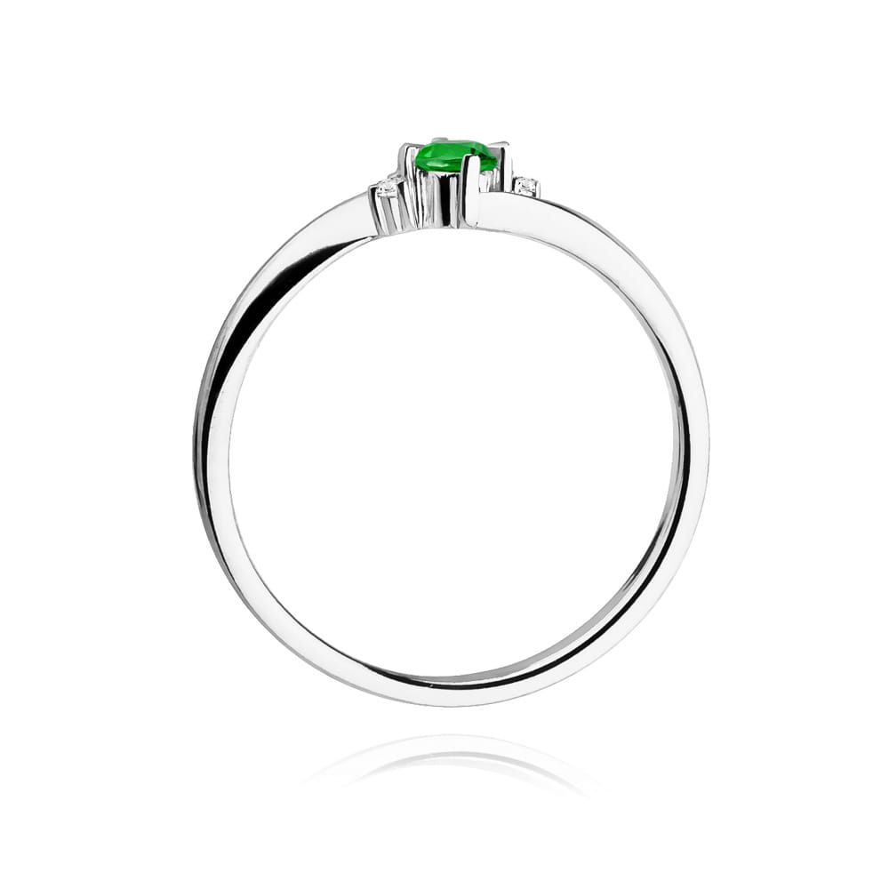 W346B Smaragdový prsteň 0,30ct biele zlato Au 585/1000 - 2