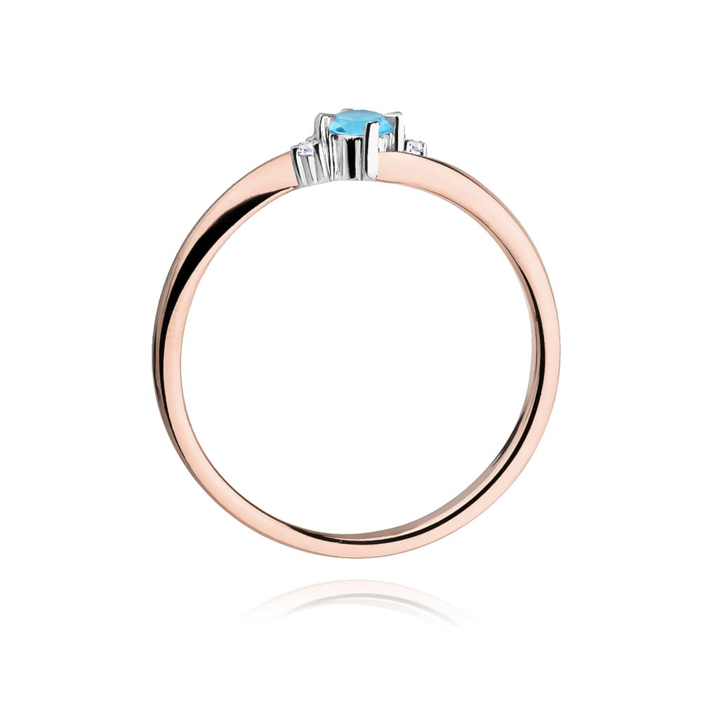 W346 Topaz prsteň 0.15ct ružové zlato Au 585/1000 - 2