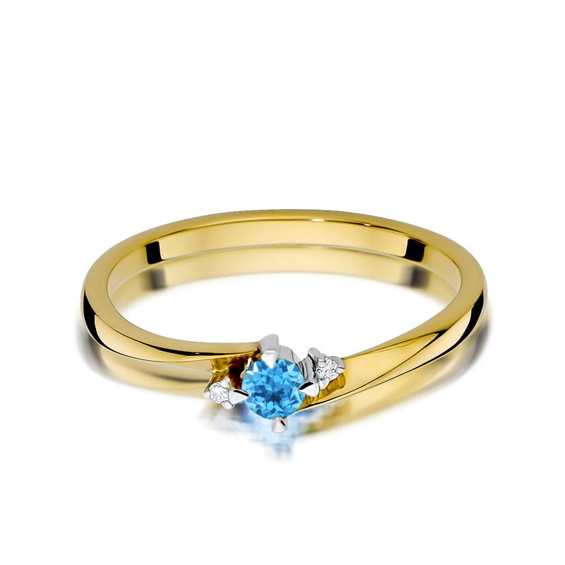 W346 Topaz prsteň 0,15ct žlté zlato Au 585/1000 - 1