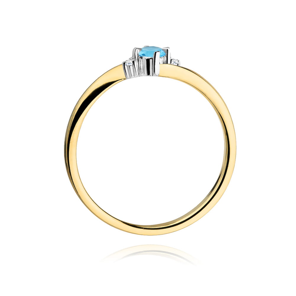 W346 Topaz prsteň 0,15ct žlté zlato Au 585/1000 - 2
