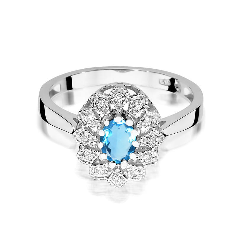 W354 Topaz prsteň 0,50ct biele zlato Au 585/1000 - 1