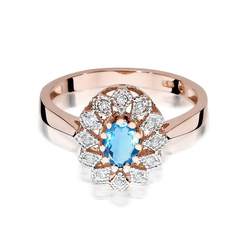 W354 Topaz prsteň 0,50ct ružové zlato Au 585/1000 - 1