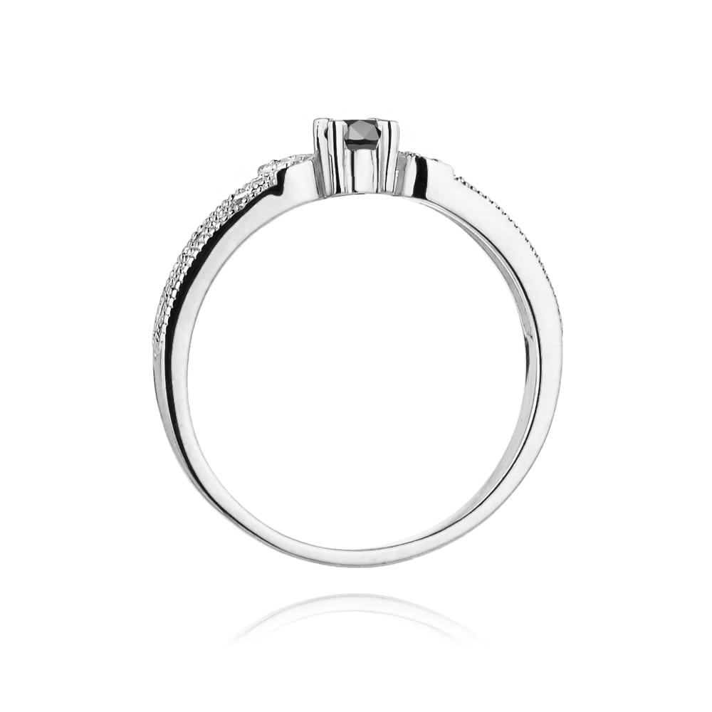 W411 Prsteň Black Diamond 0.12ct biele zlato Au 585/1000 - 2