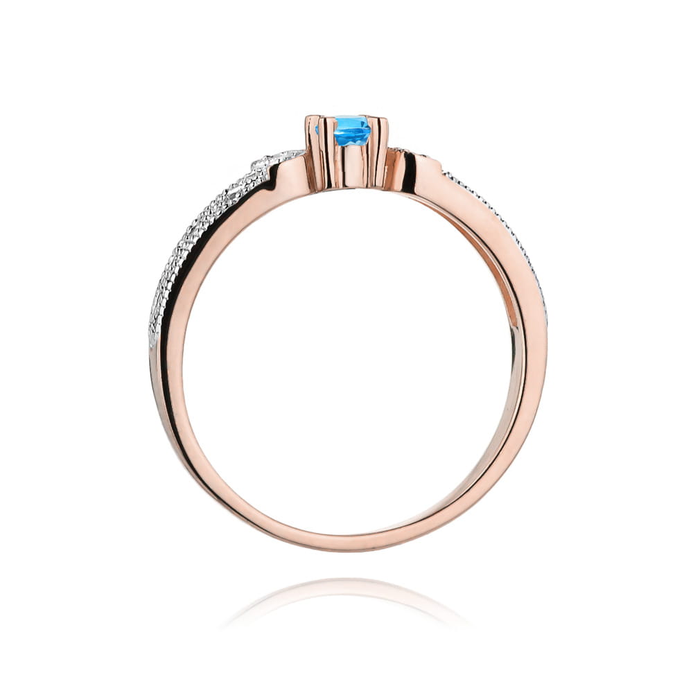 W411 Topaz prsteň 0.15ct ružové zlato Au 585/1000 - 2