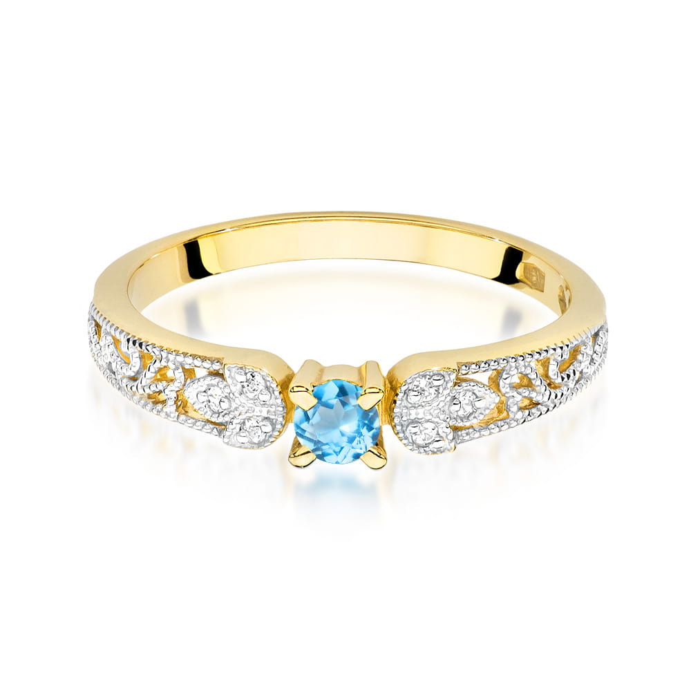 W411 Topaz prsteň 0,15ct žlté zlato Au 585/1000 - 1