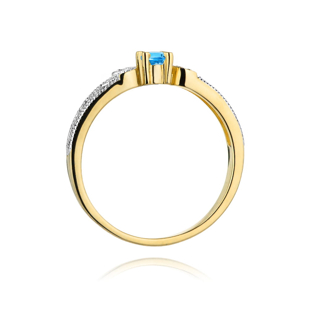 W411 Topaz prsteň 0,15ct žlté zlato Au 585/1000 - 2