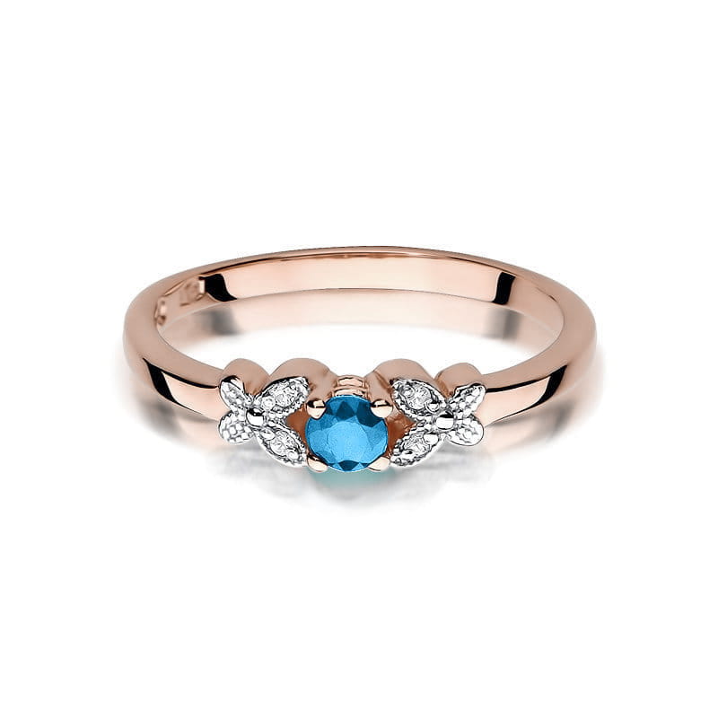 W414 Topaz prsteň 0.15ct ružové zlato Au 585/1000 - 1