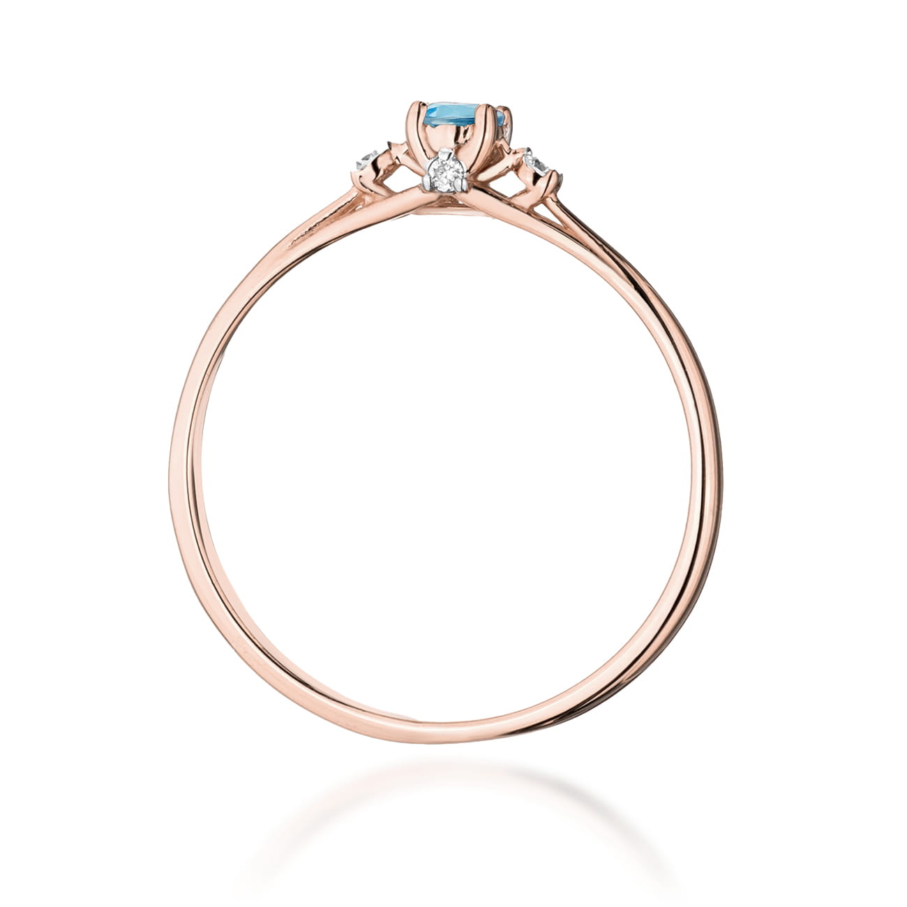 Prsteň W0614 Topaz 0,15ct ružové zlato Au 585/1000 - 2