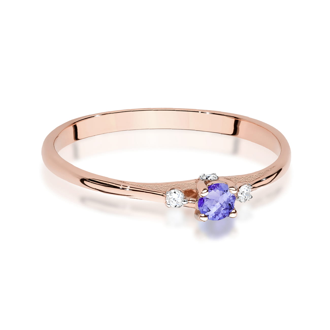 Prsteň W0614 Tanzanite 0,15ct ružové zlato Au 585/1000 - 1