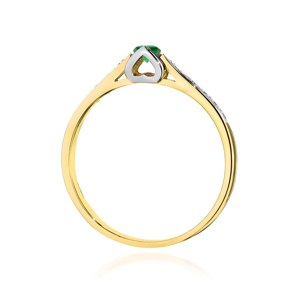 Prsteň W0435 Emerald 0,15ct žlté zlato Au 585/1000 - 2