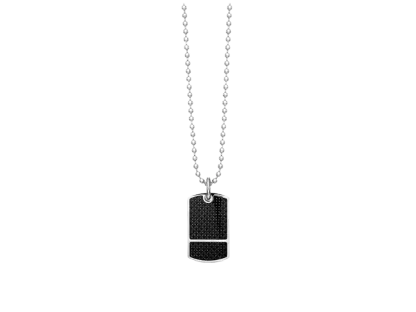 Oceľový náhrdelník AAGAARD s príveskom Karbon 330702