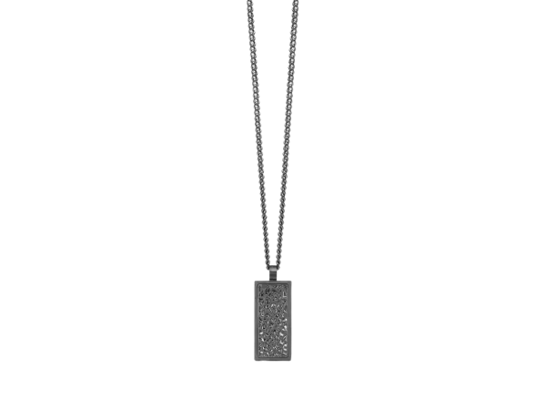 Oceľový náhrdelník AAGAARD s príveskom Gun metal mriežka 330652