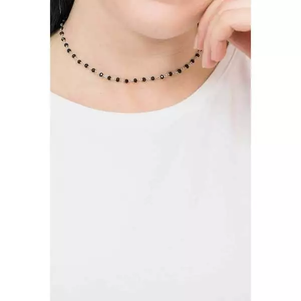 strieborný náhrdelník s dymovými krištáľmi AMEN Romance CLBF45 - 2