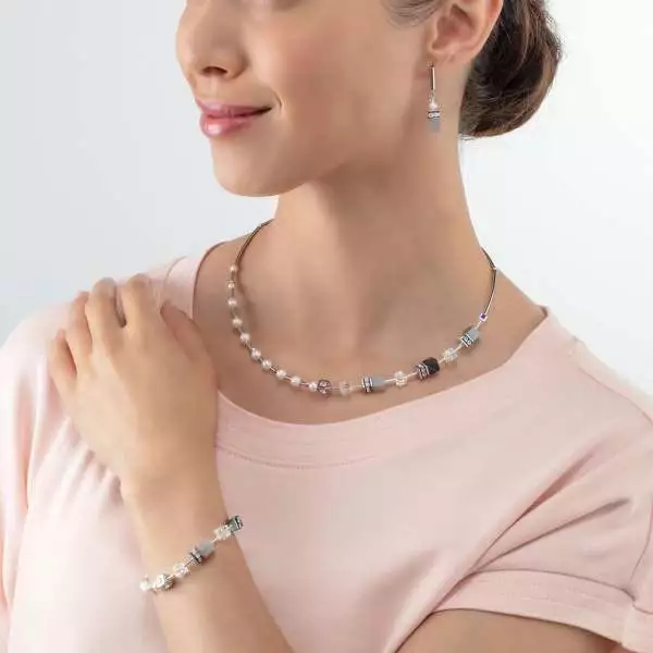 COEUR DE LION dámsky náhrdelník GeoCUBE® Fusion Precious Pearl Mix silver-grey 1122101217 - 2