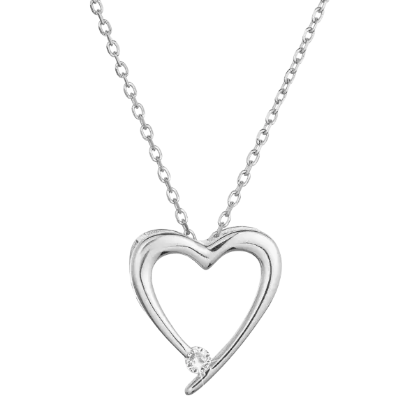 Strieborný náhrdelník srdce so zirkónikom Evolution 3.0g 12053.1