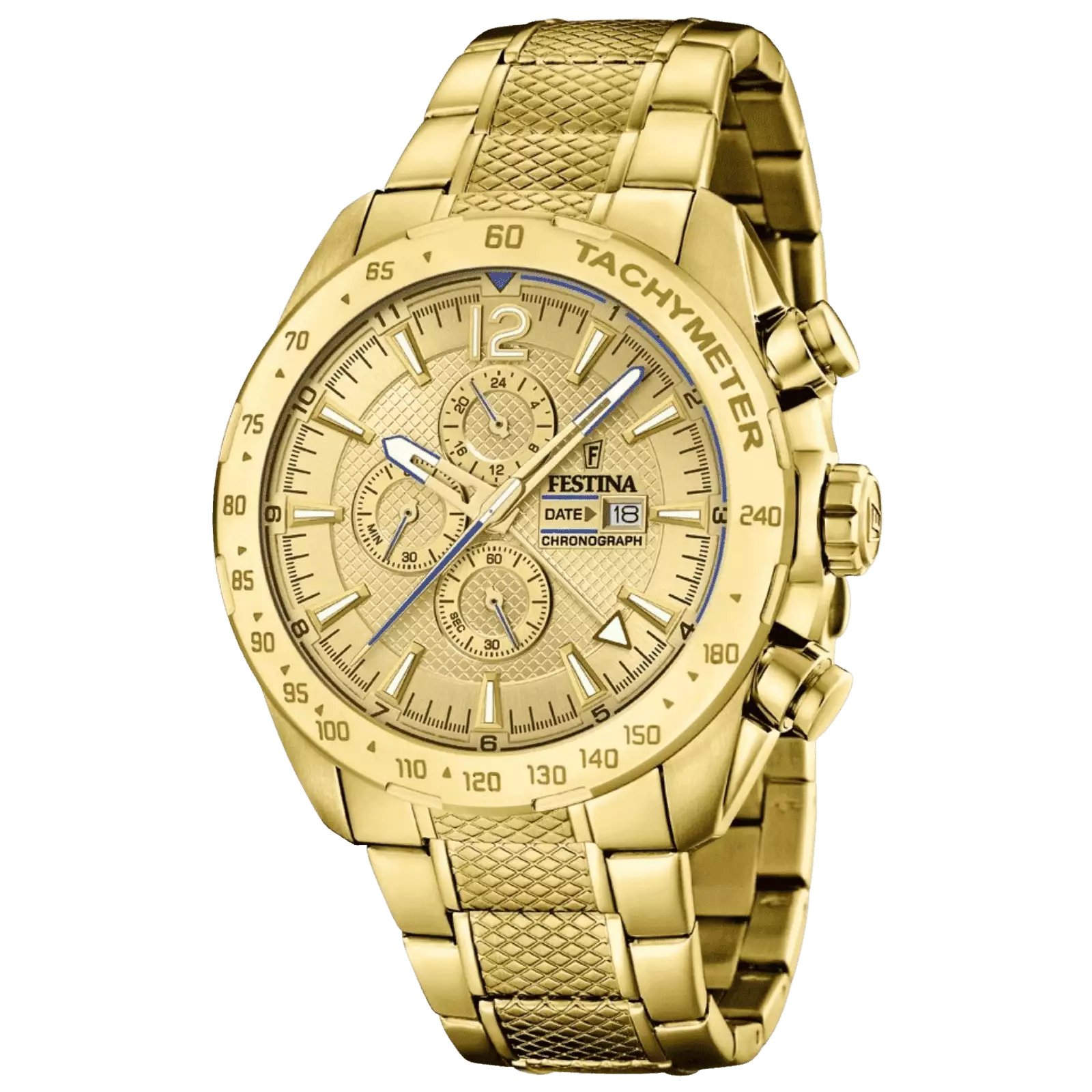 Športové zlaté pánske náramkové hodinky FESTINA 20441/1 PRESTIGE