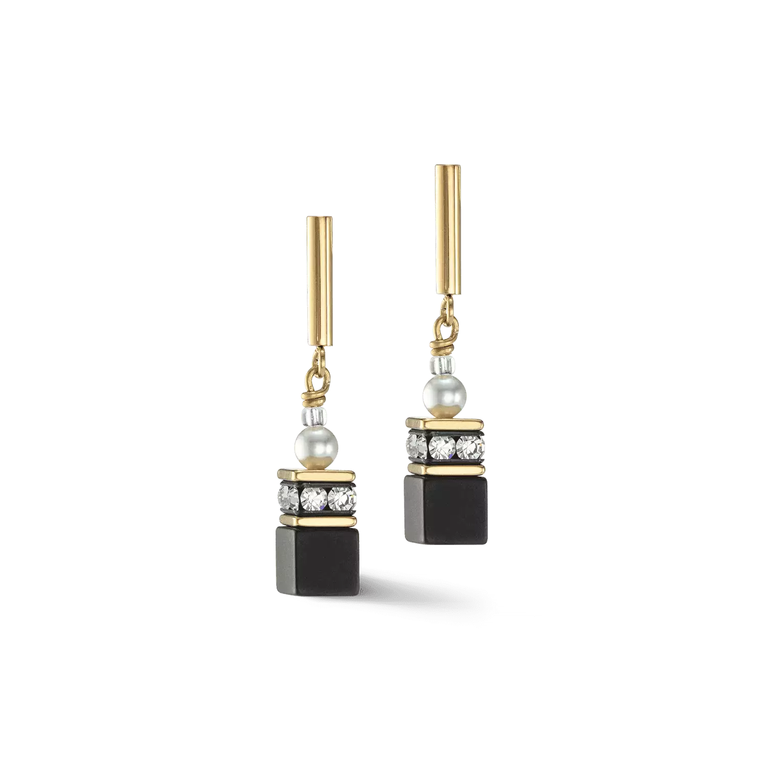 COEUR DE LION dámske náušnice Precious Fusion Pearls earrings black-gold 5086211316