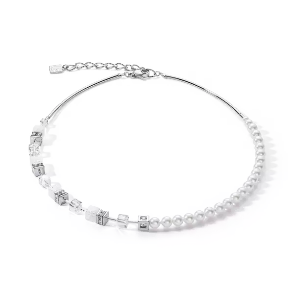 COEUR DE LION dámsky náhrdelník GeoCUBE® Precious Fusion Pearls necklace white 5086101400