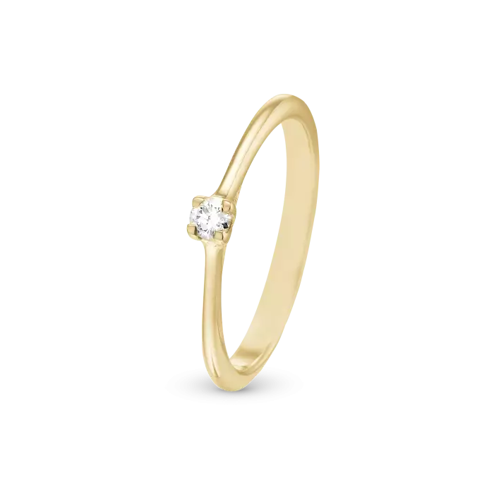 Pozlátený Strieborný prsteň Christina Labgrown diamond 0,10ct