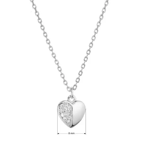 Strieborný náhrdelník srdiečko so zirkónikmi Evolution 2.0g 12072.1 - 2