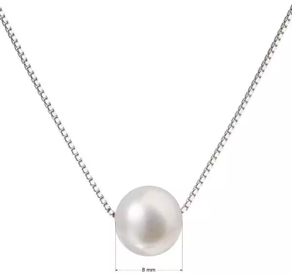 Strieborný perlový náhrdelník biely 22023.1 Pavona - 2