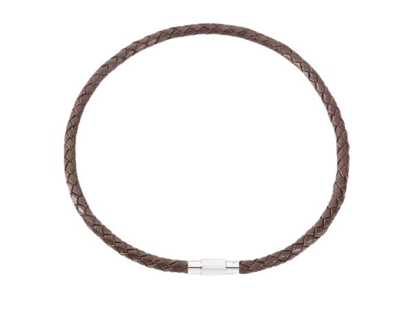 Pánsky hnedý kožený náhrdelník AAGAARD 730131