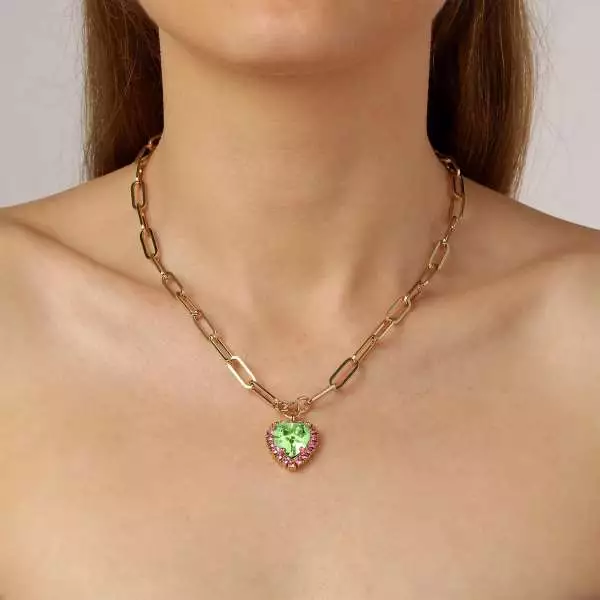 DYRBERG/KERN náhrdelník SIMONA SG GREEN / ROSE 420058 - 2