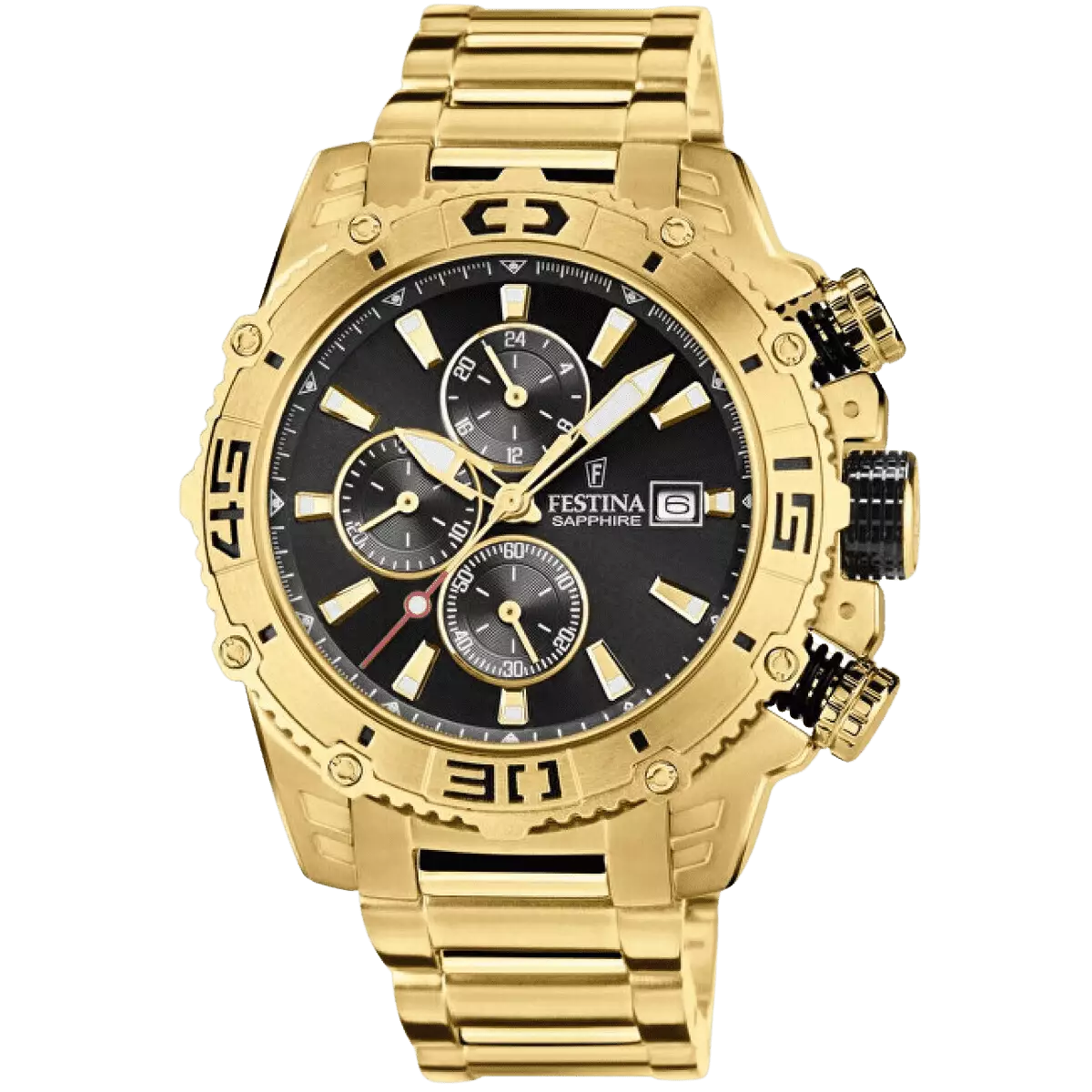 Športové zlaté pánske náramkové hodinky FESTINA 20492/4 PRESTIGE