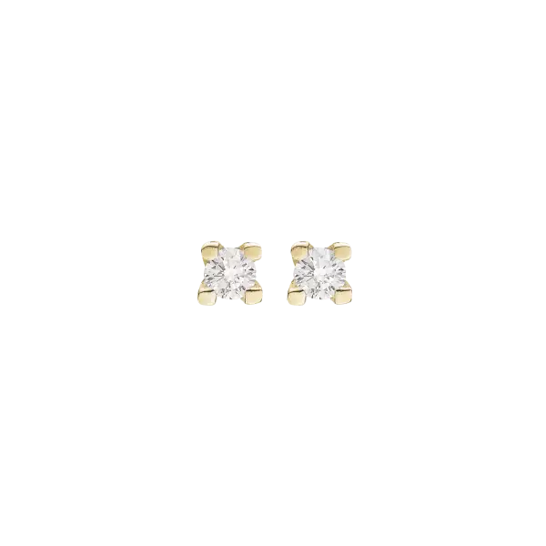Pozlátené Strieborné náušnice Christina Labgrown diamond 0,03ct