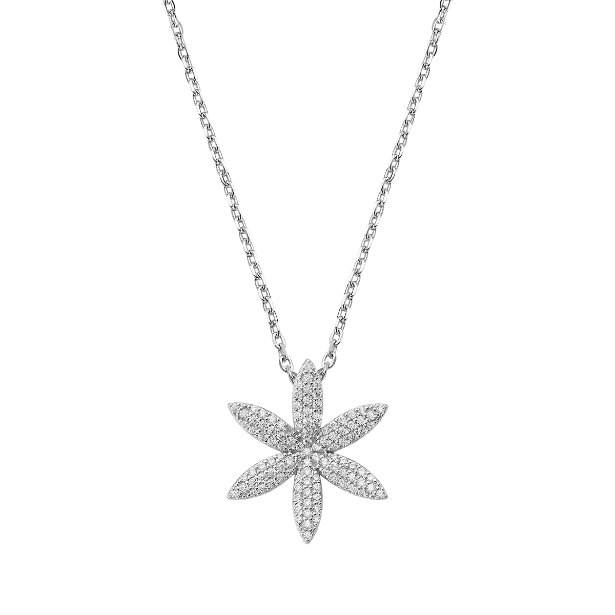 Strieborný náhrdelník AMEN Flower of Life s bielymi zirkónmi