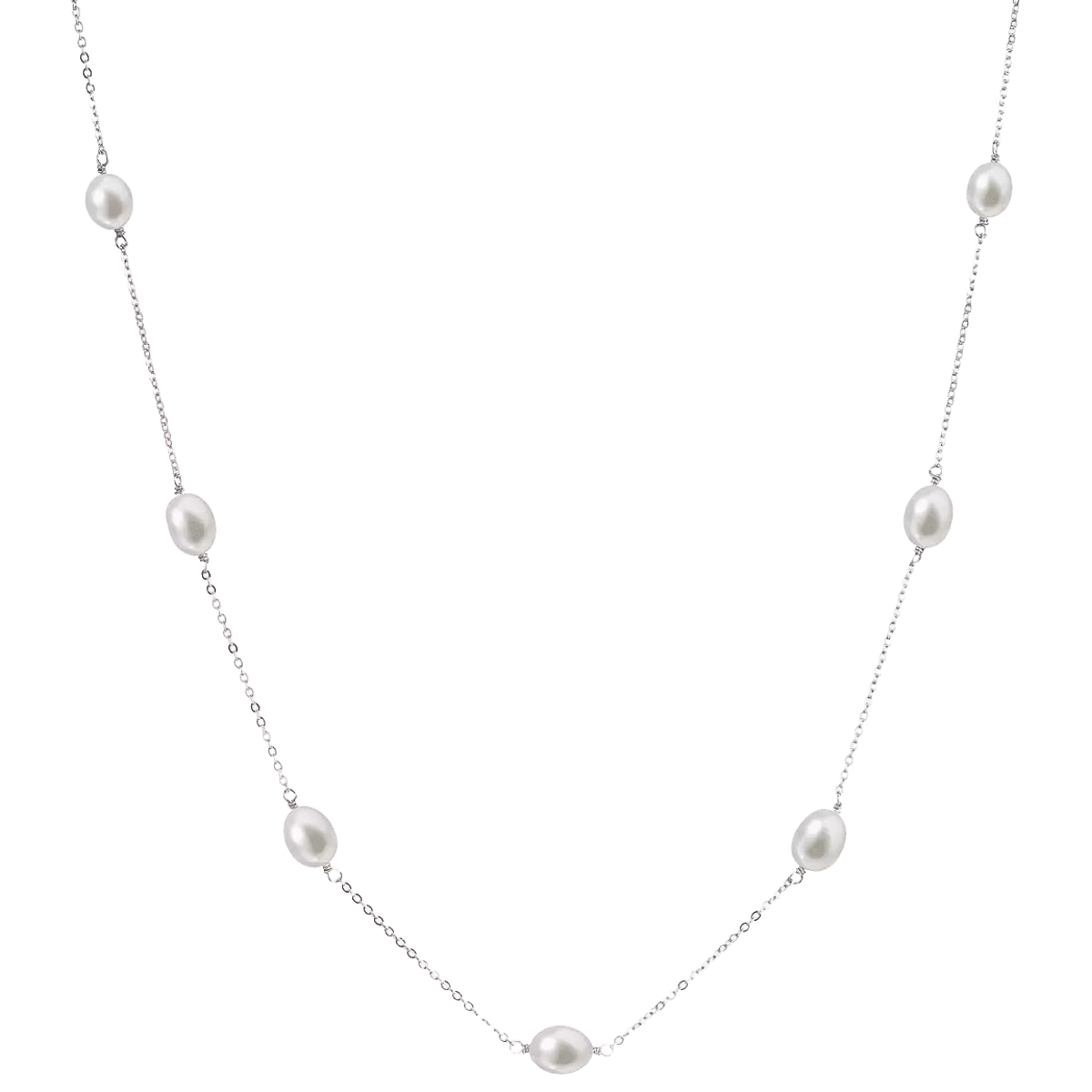 Perlový náhrdelník z pravých riečnych periel biely 5,5g 22016.1