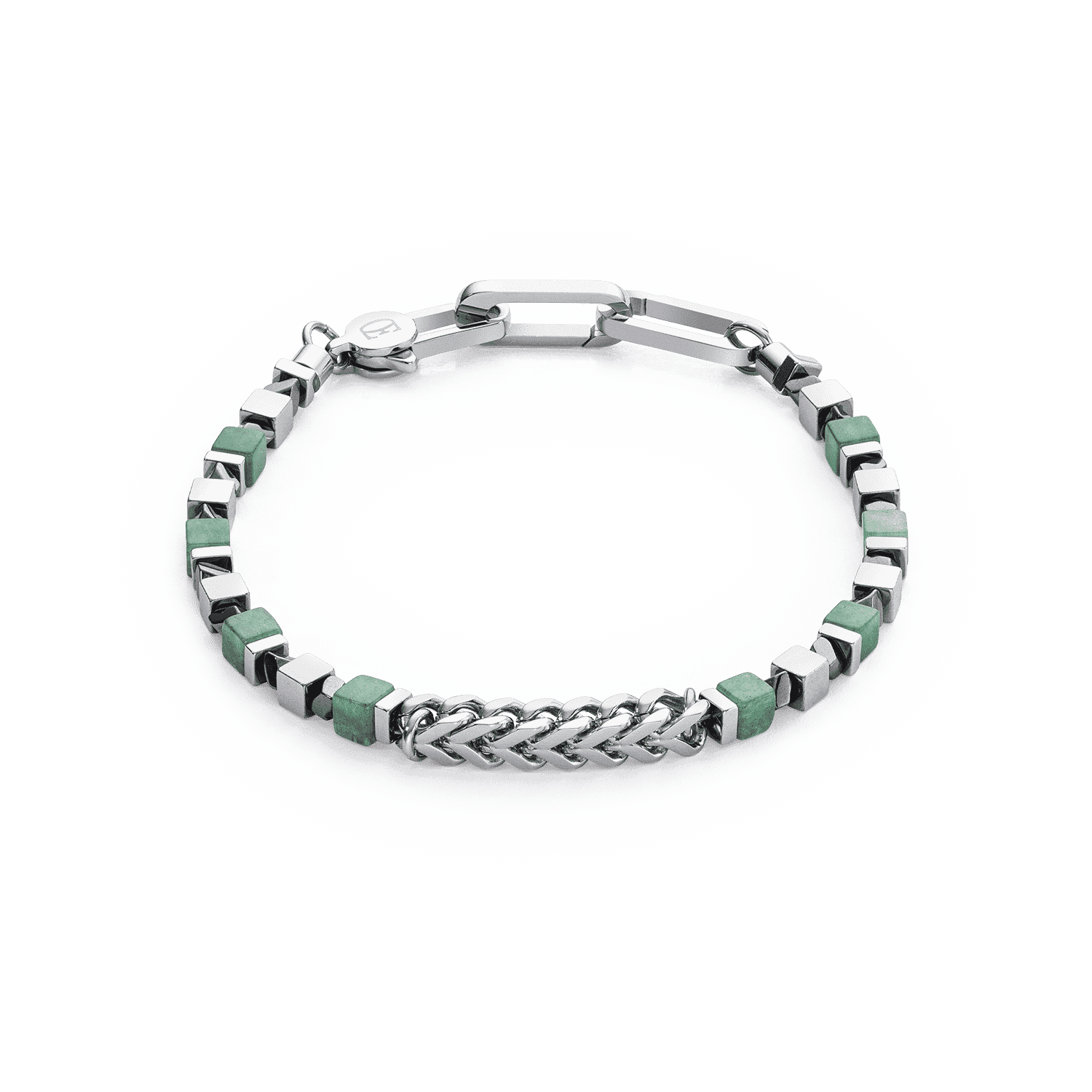 Coeur de Lion náramok Bracelet Precious Cubes & Chain green-silver 9063/00-500 2