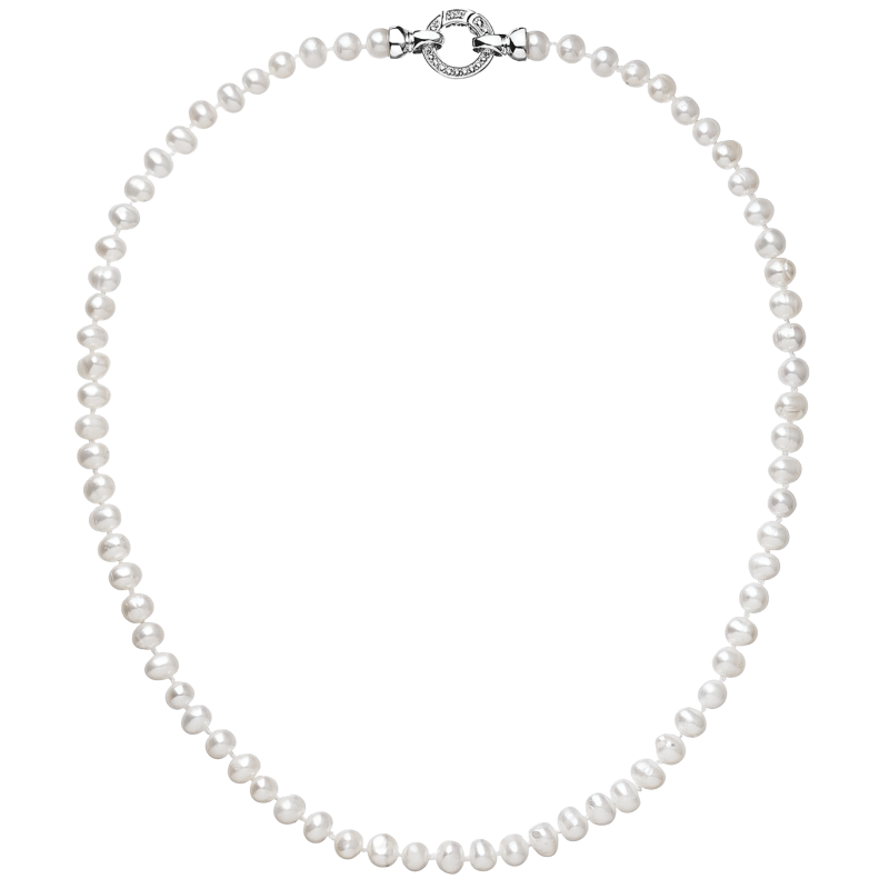 Perlový náhrdelník z pravých riečnych perál biely PAVONA 22001.1 2