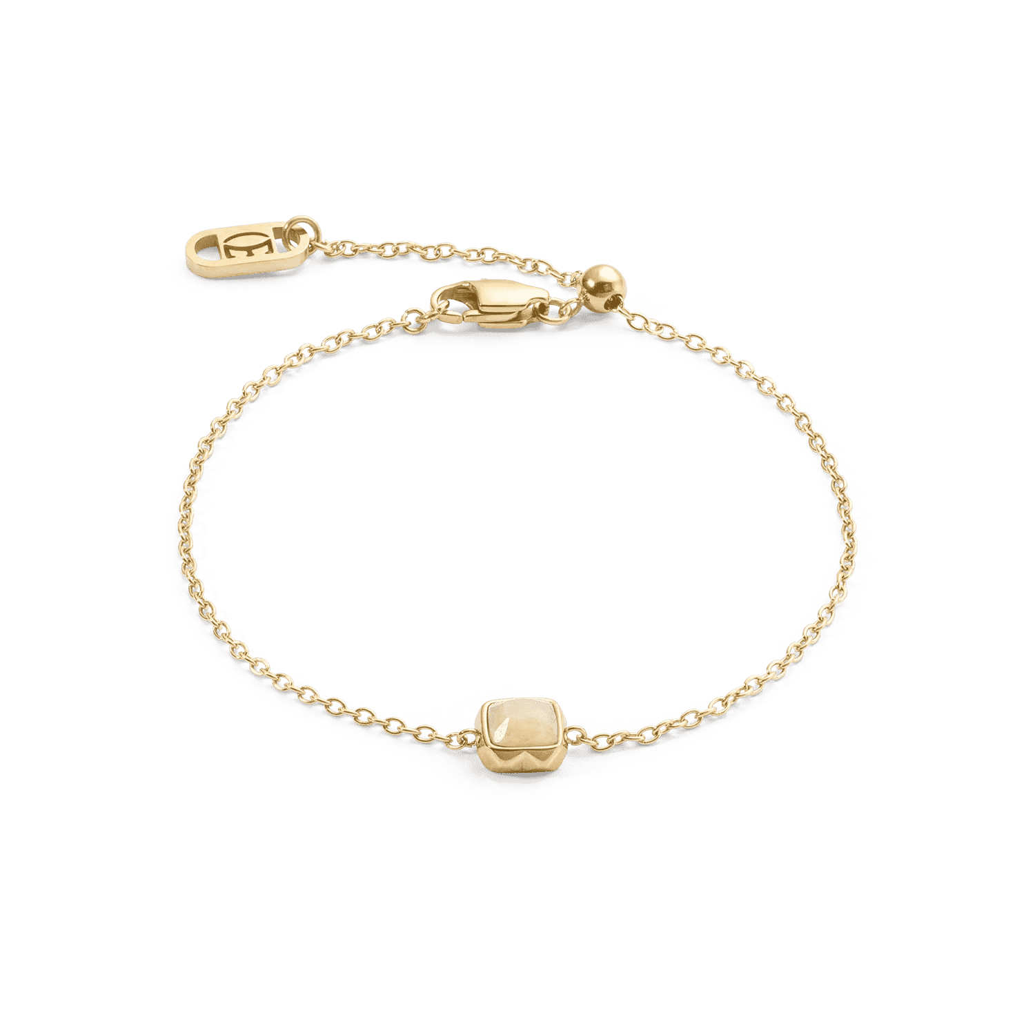 Coeur de Lion náramok Birthstone June Bracelet Cream Jade Gold 1301/30-1424 2
