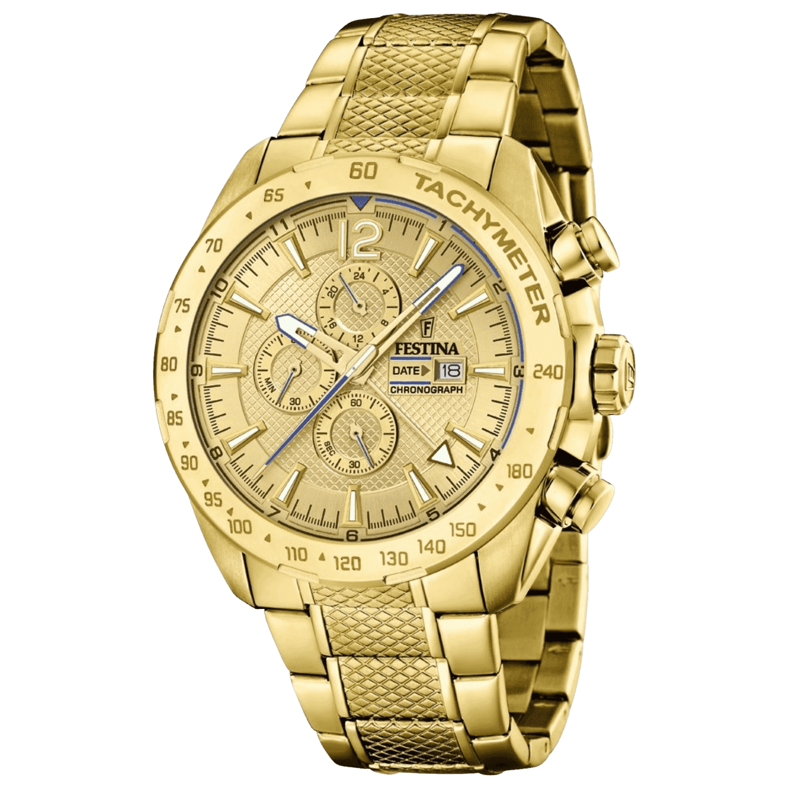 Športové zlaté pánske náramkové hodinky FESTINA 20441/1 PRESTIGE 2