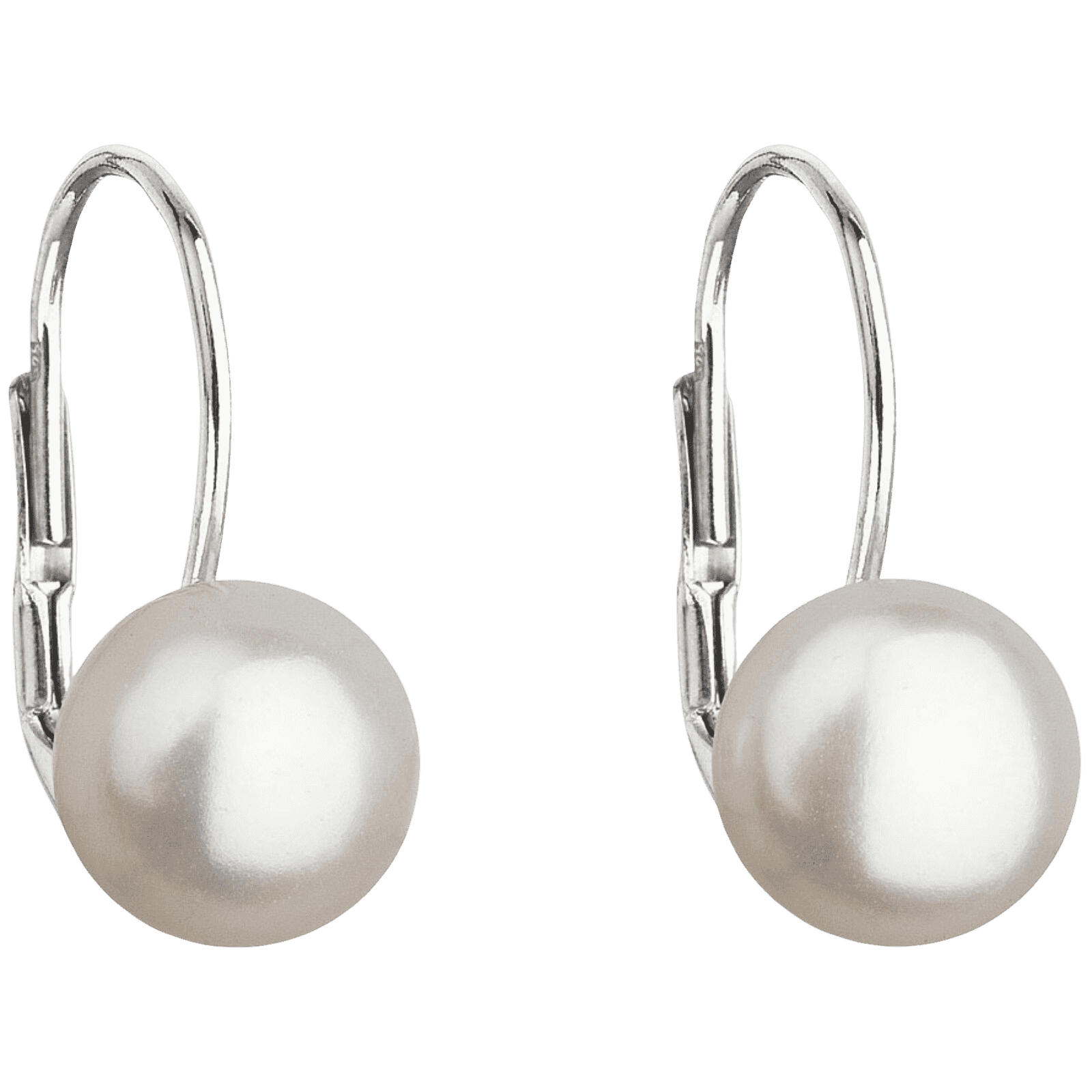 Strieborné náušnice s bielou riečnou perlou PAVONA 21044.1 2