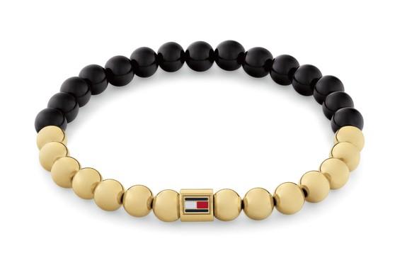 TOMMY HILFIGER pánsky zlato-čierny náramok s ónyxom 2780961 2