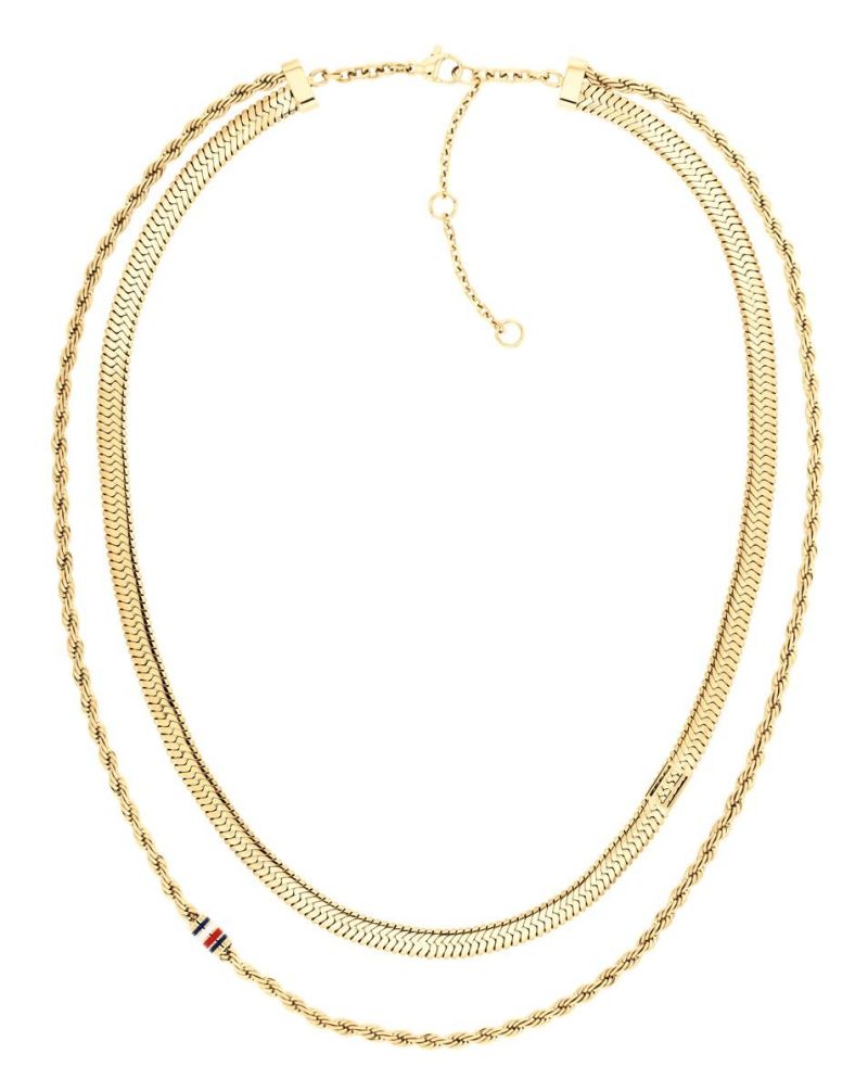 TOMMY HILFIGER pozlátený vrstvený reťazový náhrdelník z chirurgickej ocele 2780980 2
