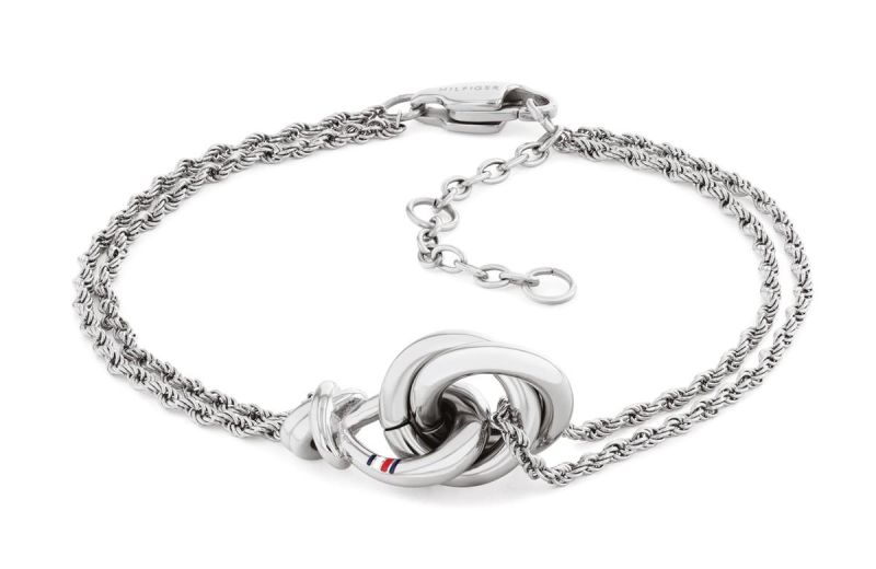 TOMMY HILFIGER náramok z dvojitej retiazky s uzlom – chirurgická oceľ 2780990 2