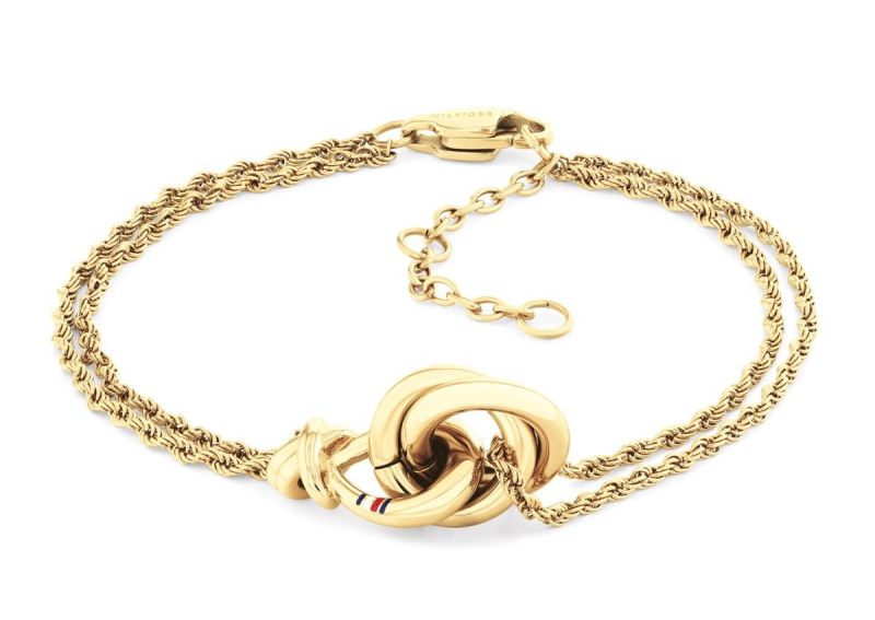 TOMMY HILFIGER dvojitý pozlátený náramok s uzlom 2780991 2