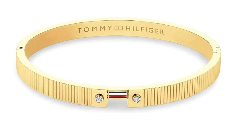 Tommy Hilfiger Gold-Plated Stainless Steel Stripe Bangle 2781048 2