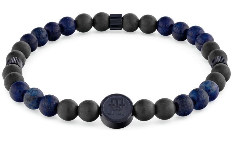 TOMMY HILFIGER pánsky náramok TH85 Carbon – čierno-modrý 2790626 2
